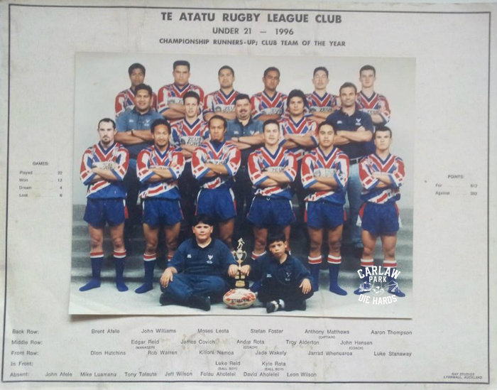 Te Atatu Rugby League U21 Team 1996